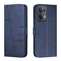 Custodia Portafoglio In Pelle Cover con Supporto Y01X per Oppo Reno9 5G Blu