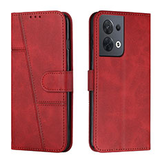 Custodia Portafoglio In Pelle Cover con Supporto Y01X per Oppo Reno9 5G Rosso