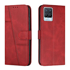 Custodia Portafoglio In Pelle Cover con Supporto Y01X per Realme 8 4G Rosso