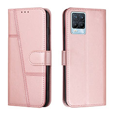 Custodia Portafoglio In Pelle Cover con Supporto Y01X per Realme 8 Pro Oro Rosa