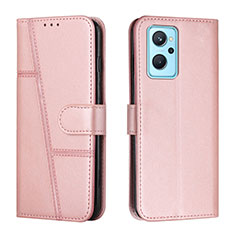 Custodia Portafoglio In Pelle Cover con Supporto Y01X per Realme 9i 4G Oro Rosa