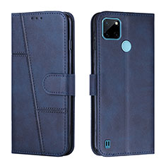 Custodia Portafoglio In Pelle Cover con Supporto Y01X per Realme C25Y Blu