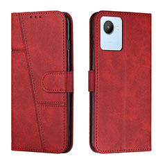 Custodia Portafoglio In Pelle Cover con Supporto Y01X per Realme C30s Rosso