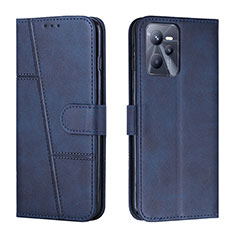 Custodia Portafoglio In Pelle Cover con Supporto Y01X per Realme C35 Blu