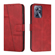 Custodia Portafoglio In Pelle Cover con Supporto Y01X per Realme C35 Rosso