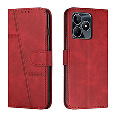 Custodia Portafoglio In Pelle Cover con Supporto Y01X per Realme C53 India Rosso