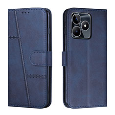 Custodia Portafoglio In Pelle Cover con Supporto Y01X per Realme C67 Blu