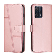 Custodia Portafoglio In Pelle Cover con Supporto Y01X per Realme Q5 5G Oro Rosa