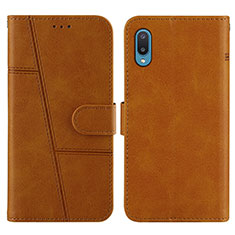 Custodia Portafoglio In Pelle Cover con Supporto Y01X per Samsung Galaxy A02 Marrone Chiaro