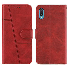 Custodia Portafoglio In Pelle Cover con Supporto Y01X per Samsung Galaxy A02 Rosso