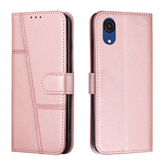Custodia Portafoglio In Pelle Cover con Supporto Y01X per Samsung Galaxy A03 Core Oro Rosa