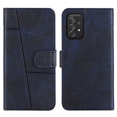 Custodia Portafoglio In Pelle Cover con Supporto Y01X per Samsung Galaxy A72 4G Blu