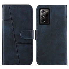 Custodia Portafoglio In Pelle Cover con Supporto Y01X per Samsung Galaxy Note 20 Ultra 5G Blu