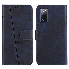 Custodia Portafoglio In Pelle Cover con Supporto Y01X per Samsung Galaxy S20 FE 4G Blu