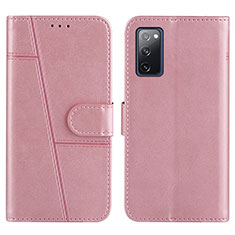 Custodia Portafoglio In Pelle Cover con Supporto Y01X per Samsung Galaxy S20 FE 4G Oro Rosa