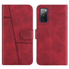 Custodia Portafoglio In Pelle Cover con Supporto Y01X per Samsung Galaxy S20 FE 4G Rosso