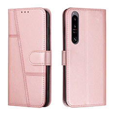 Custodia Portafoglio In Pelle Cover con Supporto Y01X per Sony Xperia 1 IV Oro Rosa