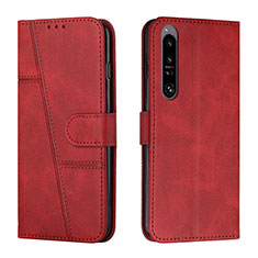 Custodia Portafoglio In Pelle Cover con Supporto Y01X per Sony Xperia 1 IV SO-51C Rosso