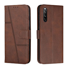 Custodia Portafoglio In Pelle Cover con Supporto Y01X per Sony Xperia 10 IV SO-52C Marrone