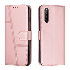 Custodia Portafoglio In Pelle Cover con Supporto Y01X per Sony Xperia 10 IV SO-52C Oro Rosa