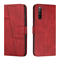 Custodia Portafoglio In Pelle Cover con Supporto Y01X per Sony Xperia 10 IV SO-52C Rosso