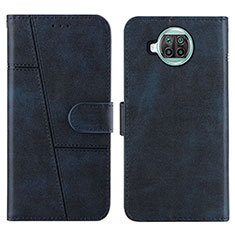 Custodia Portafoglio In Pelle Cover con Supporto Y01X per Xiaomi Mi 10i 5G Blu