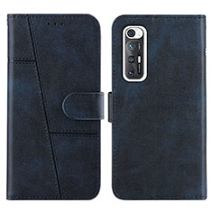 Custodia Portafoglio In Pelle Cover con Supporto Y01X per Xiaomi Mi 10S 5G Blu