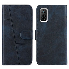 Custodia Portafoglio In Pelle Cover con Supporto Y01X per Xiaomi Mi 10T Pro 5G Blu