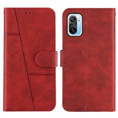 Custodia Portafoglio In Pelle Cover con Supporto Y01X per Xiaomi Mi 11X 5G Rosso