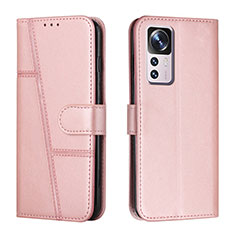 Custodia Portafoglio In Pelle Cover con Supporto Y01X per Xiaomi Mi 12T Pro 5G Oro Rosa