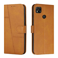 Custodia Portafoglio In Pelle Cover con Supporto Y01X per Xiaomi POCO C3 Marrone Chiaro