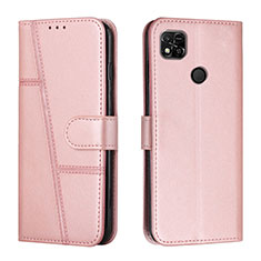 Custodia Portafoglio In Pelle Cover con Supporto Y01X per Xiaomi POCO C31 Oro Rosa