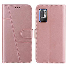 Custodia Portafoglio In Pelle Cover con Supporto Y01X per Xiaomi POCO M3 Pro 5G Oro Rosa