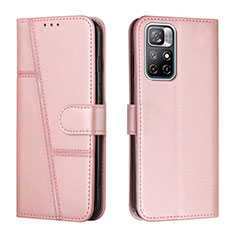 Custodia Portafoglio In Pelle Cover con Supporto Y01X per Xiaomi Poco M4 Pro 5G Oro Rosa