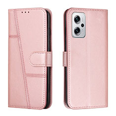 Custodia Portafoglio In Pelle Cover con Supporto Y01X per Xiaomi Poco X4 GT 5G Oro Rosa