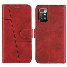 Custodia Portafoglio In Pelle Cover con Supporto Y01X per Xiaomi Redmi 10 (2022) Rosso