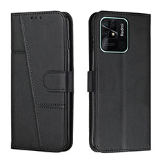 Custodia Portafoglio In Pelle Cover con Supporto Y01X per Xiaomi Redmi 10 India Nero