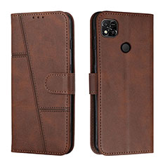 Custodia Portafoglio In Pelle Cover con Supporto Y01X per Xiaomi Redmi 9 India Marrone