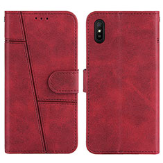 Custodia Portafoglio In Pelle Cover con Supporto Y01X per Xiaomi Redmi 9i Rosso