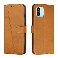 Custodia Portafoglio In Pelle Cover con Supporto Y01X per Xiaomi Redmi A1 Marrone Chiaro