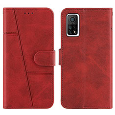 Custodia Portafoglio In Pelle Cover con Supporto Y01X per Xiaomi Redmi K30S 5G Rosso