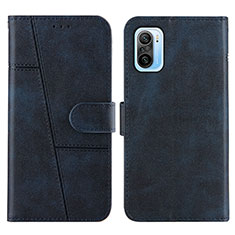 Custodia Portafoglio In Pelle Cover con Supporto Y01X per Xiaomi Redmi K40 5G Blu