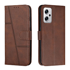 Custodia Portafoglio In Pelle Cover con Supporto Y01X per Xiaomi Redmi K50i 5G Marrone