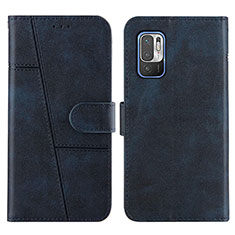 Custodia Portafoglio In Pelle Cover con Supporto Y01X per Xiaomi Redmi Note 10 5G Blu