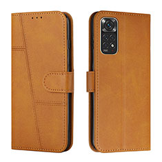 Custodia Portafoglio In Pelle Cover con Supporto Y01X per Xiaomi Redmi Note 11 4G (2022) Marrone Chiaro