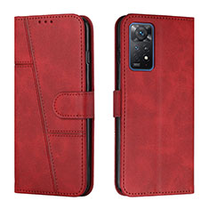 Custodia Portafoglio In Pelle Cover con Supporto Y01X per Xiaomi Redmi Note 11 Pro 4G Rosso