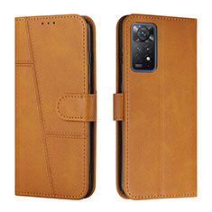 Custodia Portafoglio In Pelle Cover con Supporto Y01X per Xiaomi Redmi Note 11 Pro 5G Marrone Chiaro