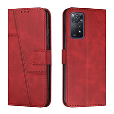 Custodia Portafoglio In Pelle Cover con Supporto Y01X per Xiaomi Redmi Note 11 Pro 5G Rosso