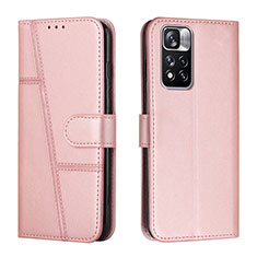 Custodia Portafoglio In Pelle Cover con Supporto Y01X per Xiaomi Redmi Note 11 Pro+ Plus 5G Oro Rosa