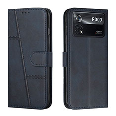 Custodia Portafoglio In Pelle Cover con Supporto Y01X per Xiaomi Redmi Note 11E Pro 5G Blu